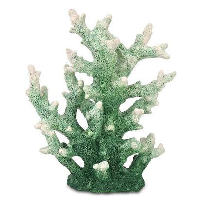 9" Green Resin Hand Painted Coral Tabletop Sculpture HomeRoots