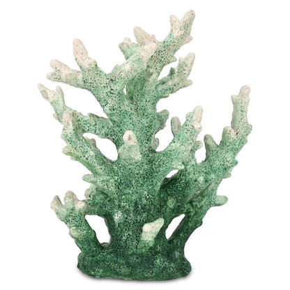 9" Green Resin Hand Painted Coral Tabletop Sculpture HomeRoots