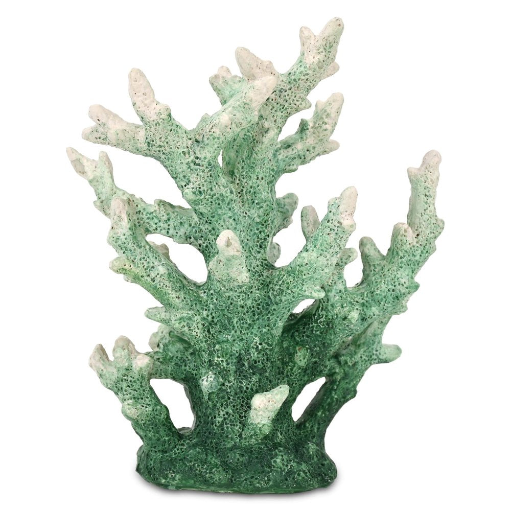 9" Green Resin Hand Painted Coral Tabletop Sculpture HomeRoots