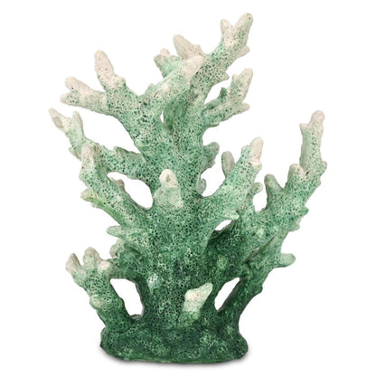 9" Green Resin Hand Painted Coral Tabletop Sculpture HomeRoots