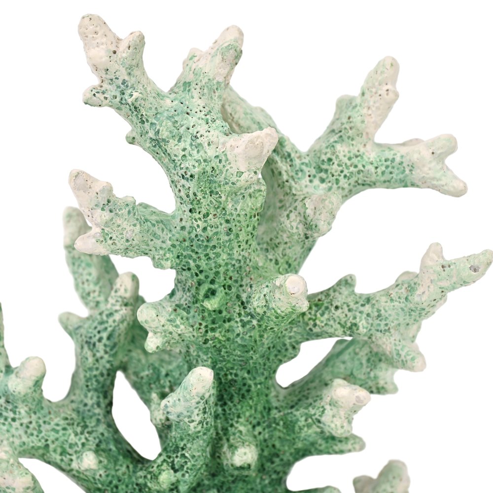 9" Green Resin Hand Painted Coral Tabletop Sculpture HomeRoots
