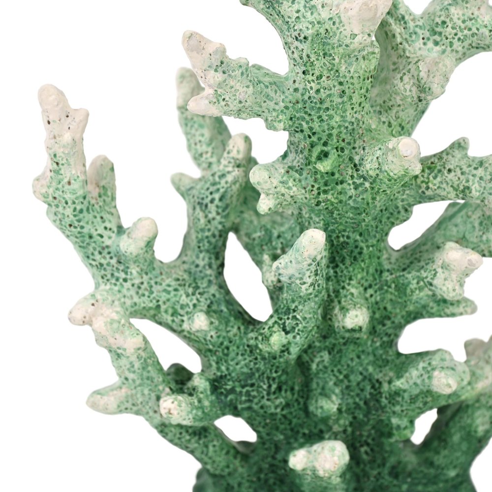 9" Green Resin Hand Painted Coral Tabletop Sculpture HomeRoots