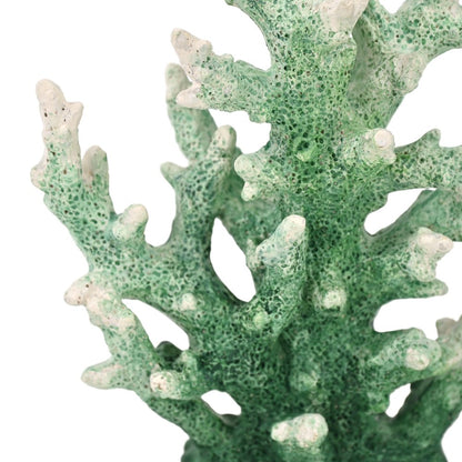9" Green Resin Hand Painted Coral Tabletop Sculpture HomeRoots