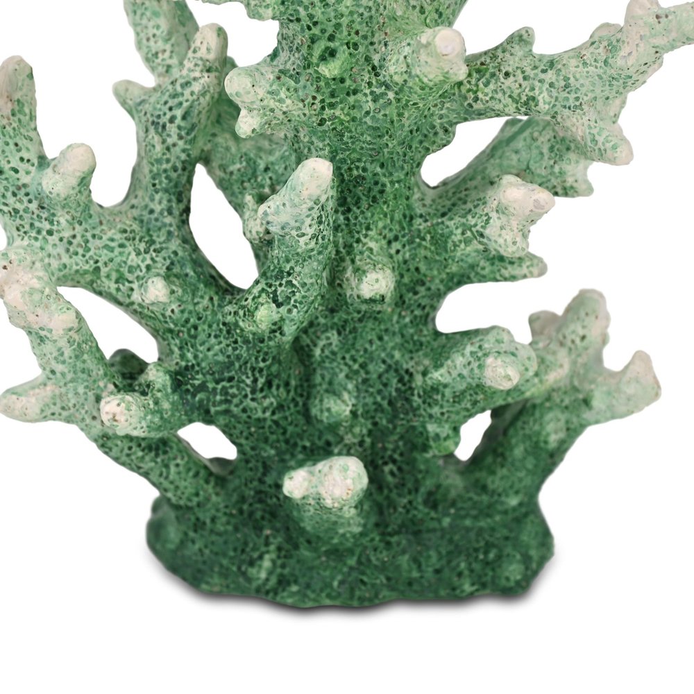 9" Green Resin Hand Painted Coral Tabletop Sculpture HomeRoots