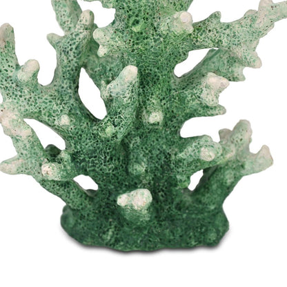9" Green Resin Hand Painted Coral Tabletop Sculpture HomeRoots