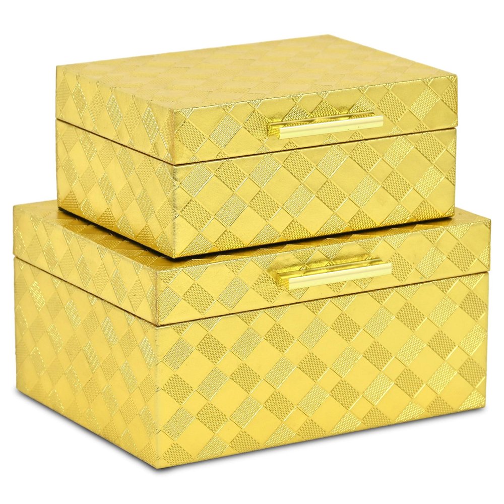 5" Gold Hand Painted Decorative Box HomeRoots