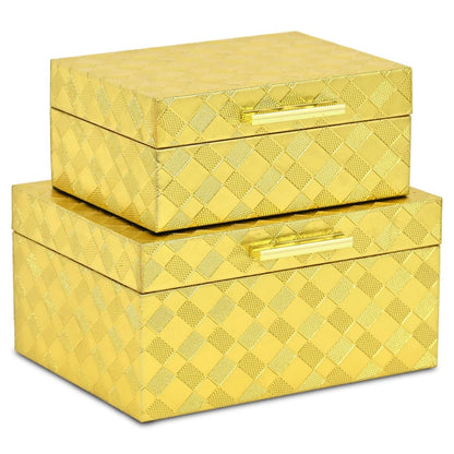 5" Gold Hand Painted Decorative Box HomeRoots