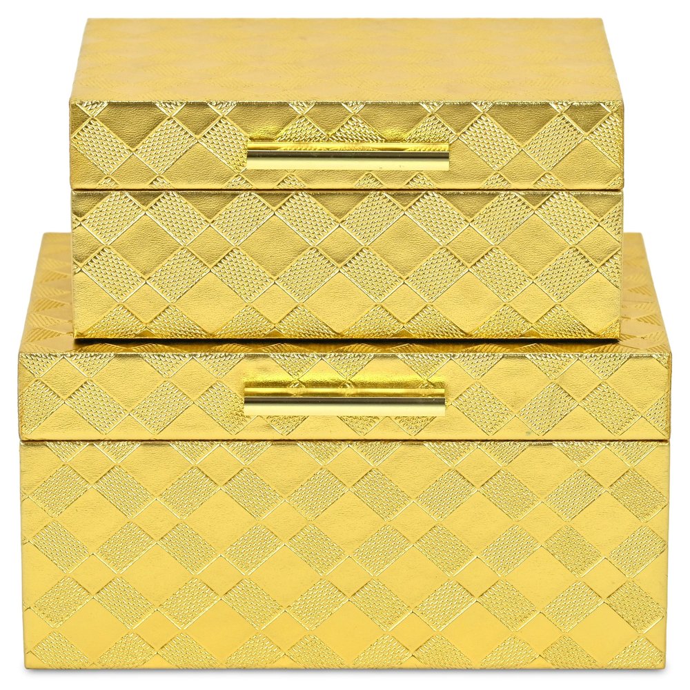 5" Gold Hand Painted Decorative Keepsake Box HomeRoots