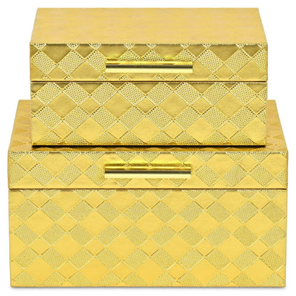 5" Gold Hand Painted Decorative Keepsake Box HomeRoots