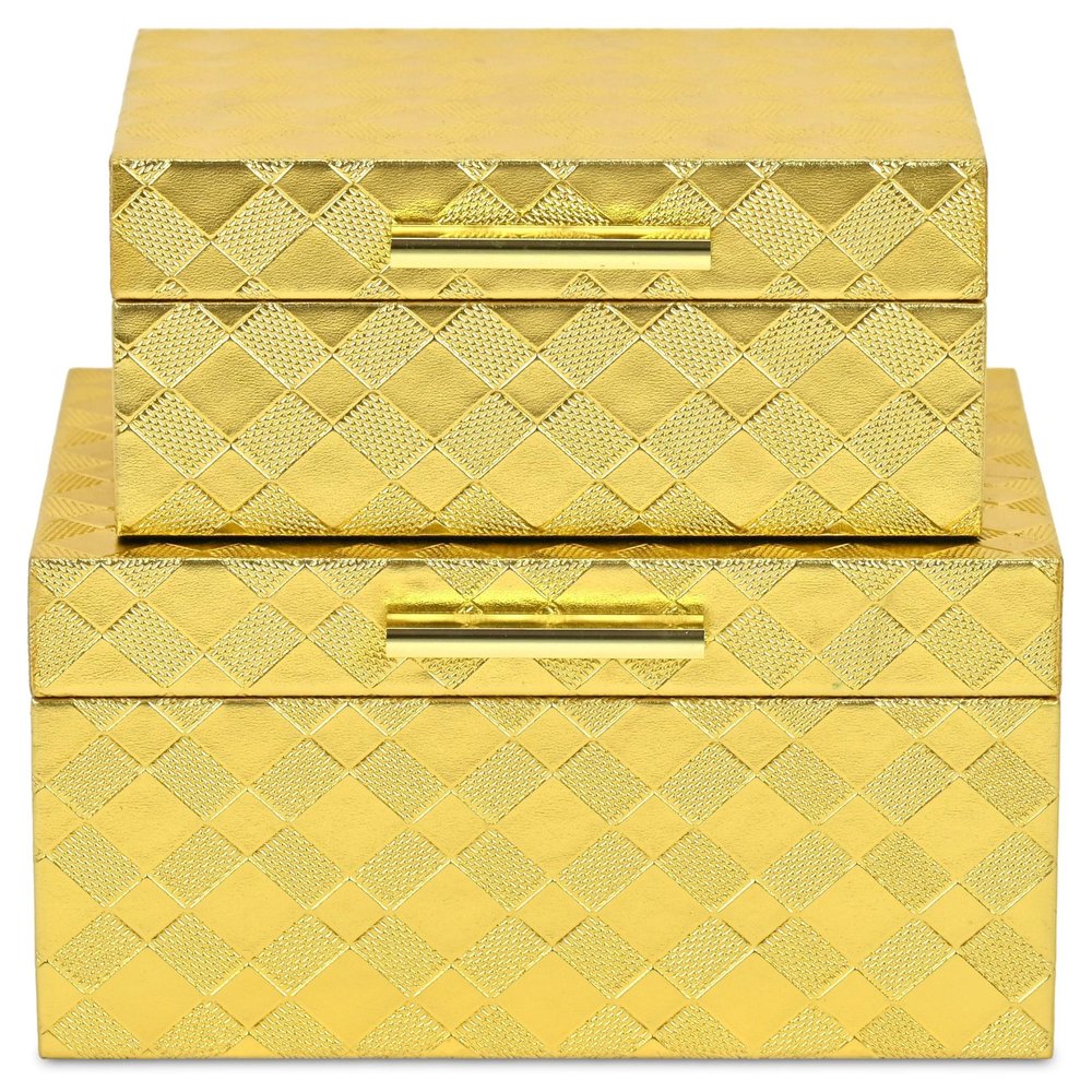 5" Gold Hand Painted Decorative Box HomeRoots