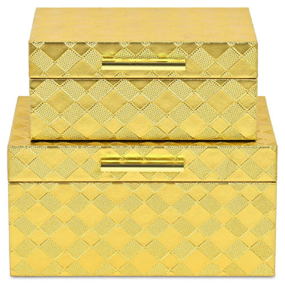 5" Gold Hand Painted Decorative Box HomeRoots