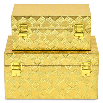 5" Gold Hand Painted Decorative Box HomeRoots