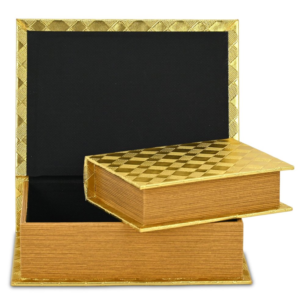 11" Gold Hand Painted Decorative Book HomeRoots