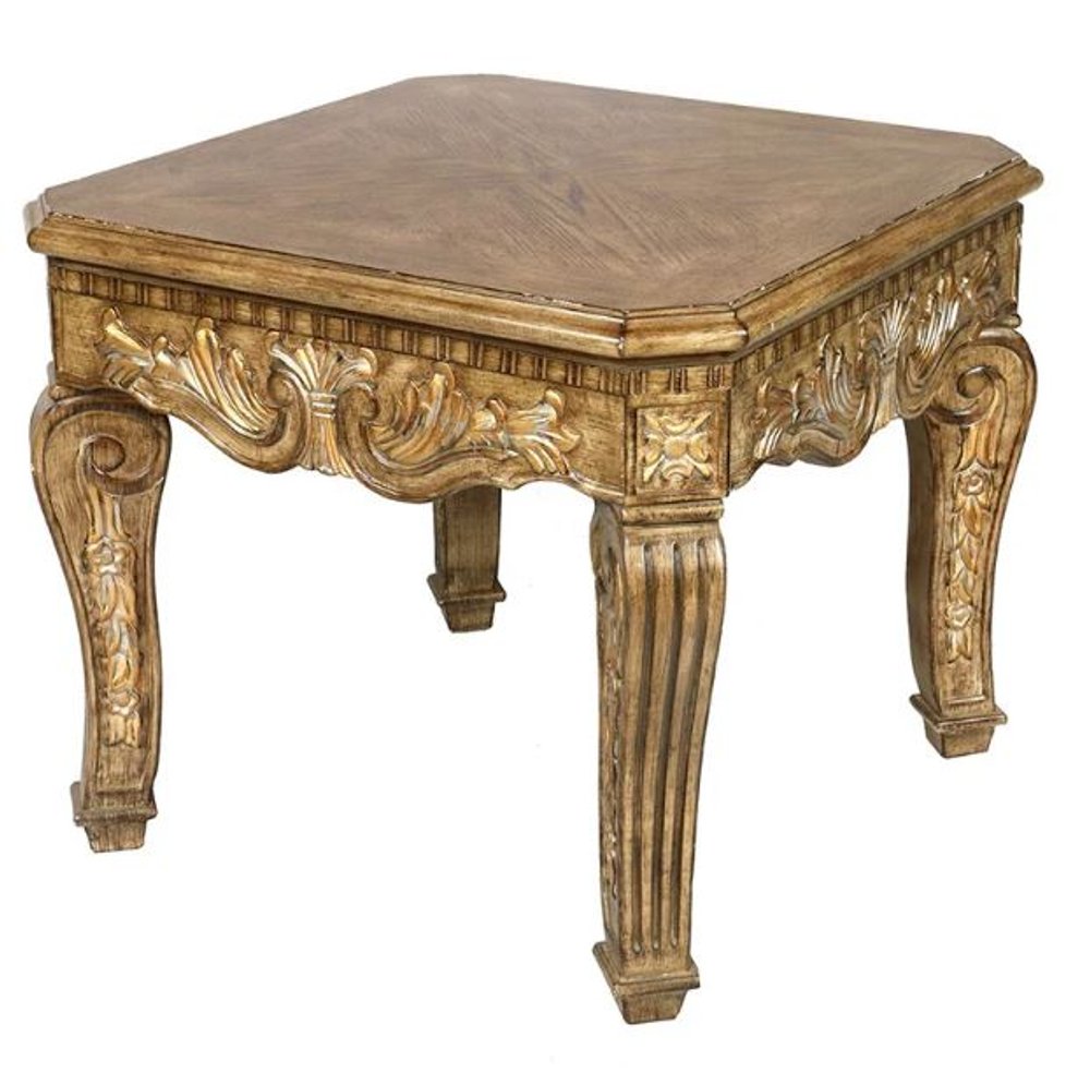 23" Golden Brown Wood Square End Table HomeRoots