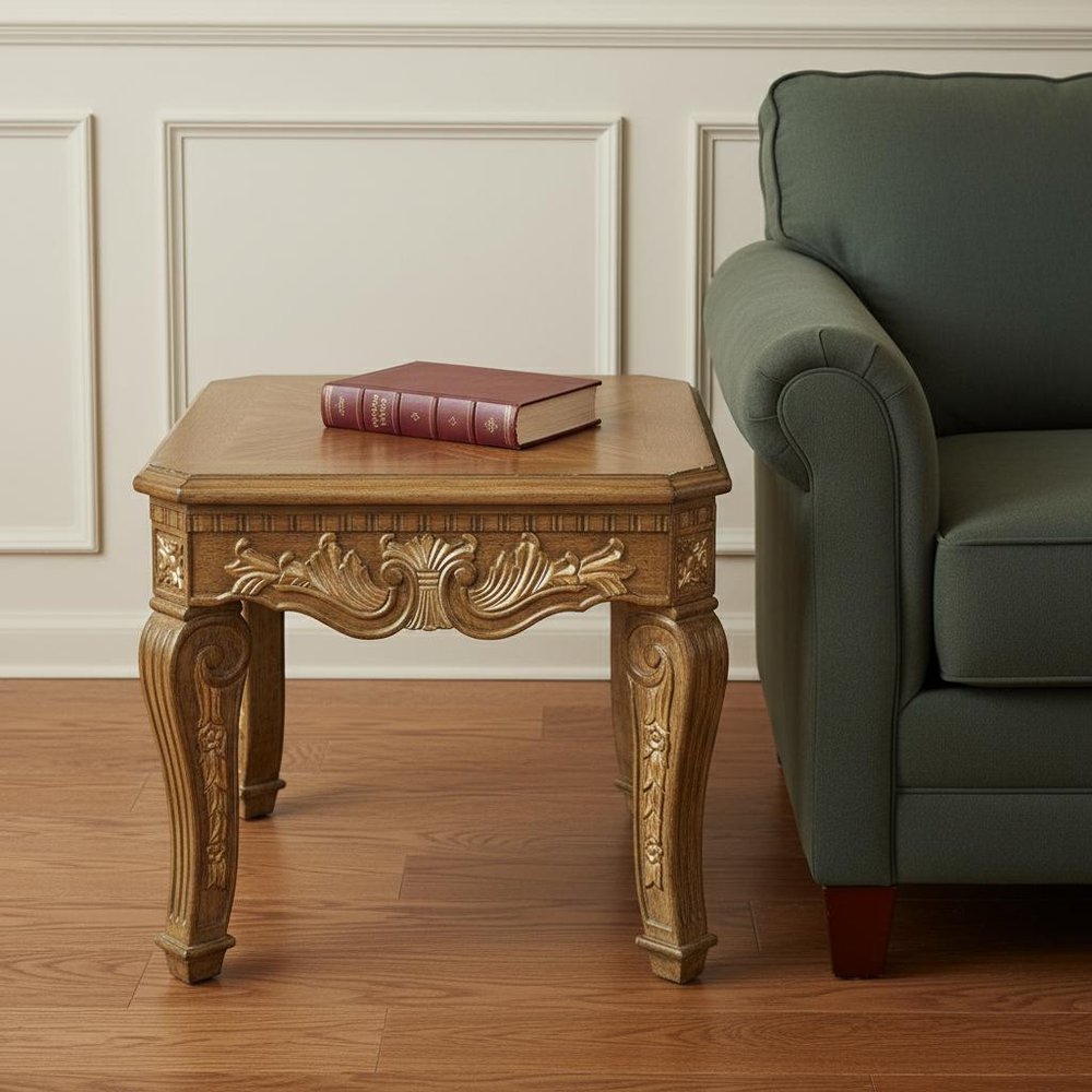 23" Golden Brown Wood Square End Table HomeRoots