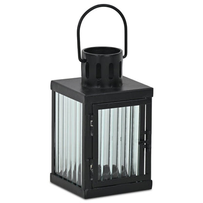 7" Black Metal Tabletop Lantern Candle Holder HomeRoots