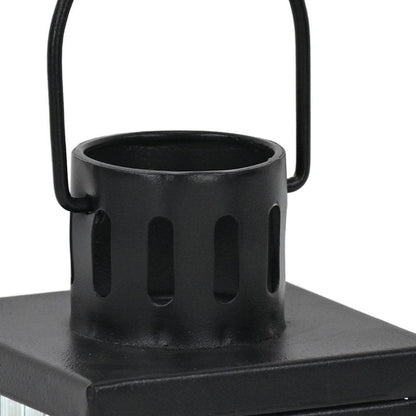 7" Black Metal Tabletop Lantern Candle Holder HomeRoots