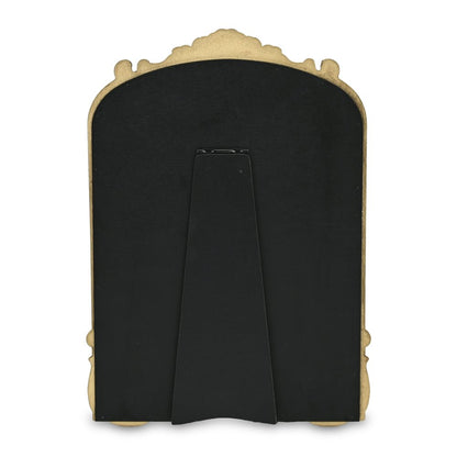 12" Gold Solid Solid Wood Scalloped Framed Makeup Shaving Tabletop Mirror HomeRoots