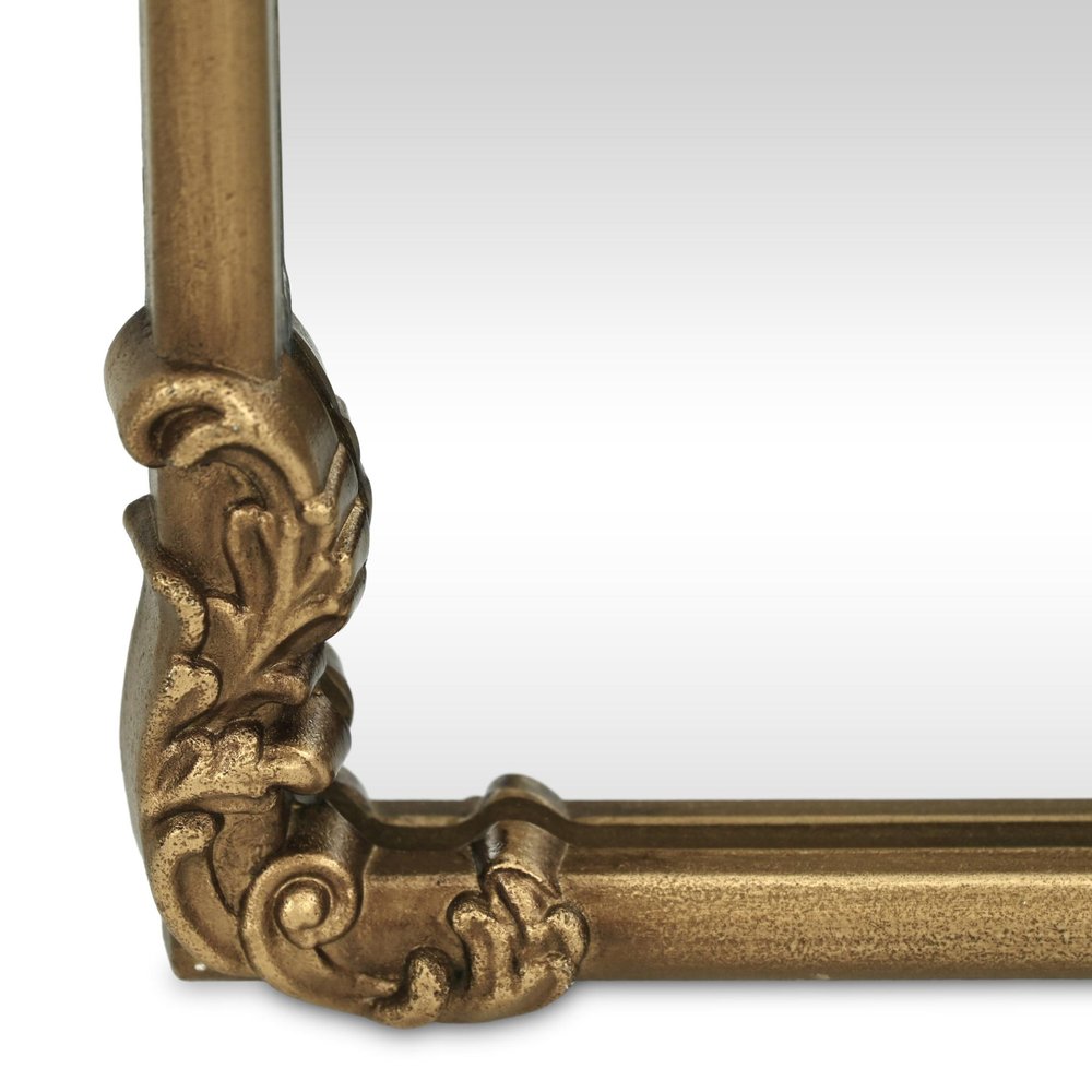12" Gold Solid Solid Wood Scalloped Framed Makeup Shaving Tabletop Mirror HomeRoots