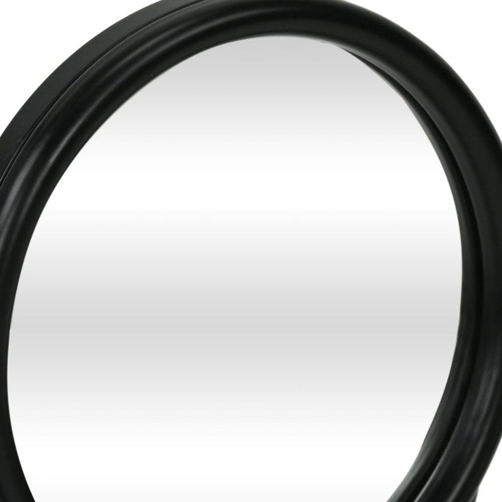 10" Black Metal Round Framed Adjustable Makeup Shaving Tabletop Mirror HomeRoots