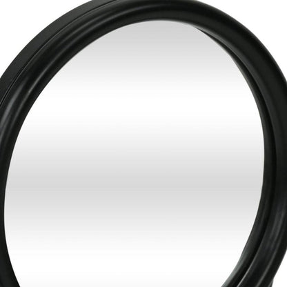 10" Black Metal Round Framed Adjustable Makeup Shaving Tabletop Mirror HomeRoots