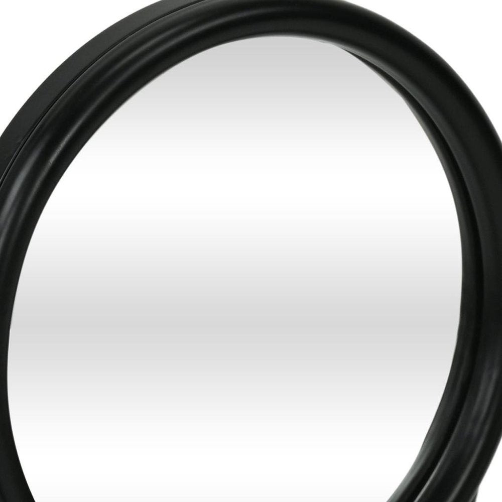 10" Black Metal Round Framed Adjustable Makeup Shaving Tabletop Mirror HomeRoots
