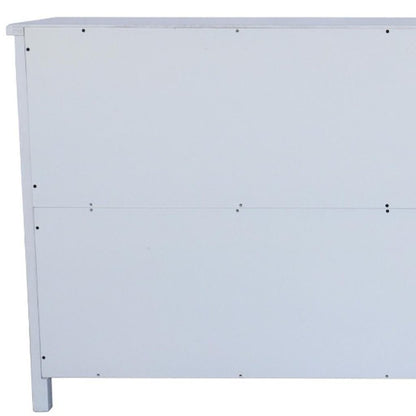 60" White Wood Sideboard With Four Doors HomeRoots