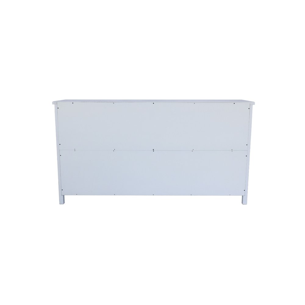 60" White Wood Sideboard With Four Doors HomeRoots