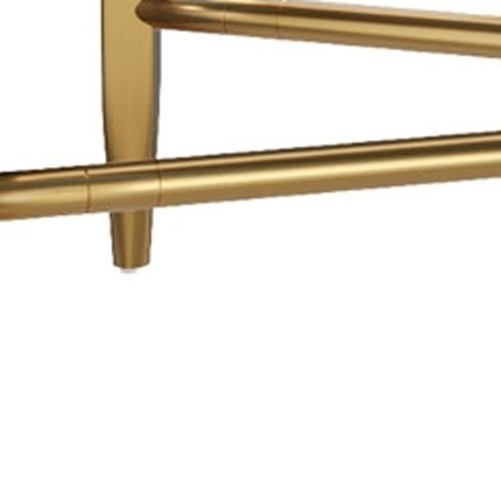 32" White and Gold Wood Accent Cabinet With Two Doors HomeRoots