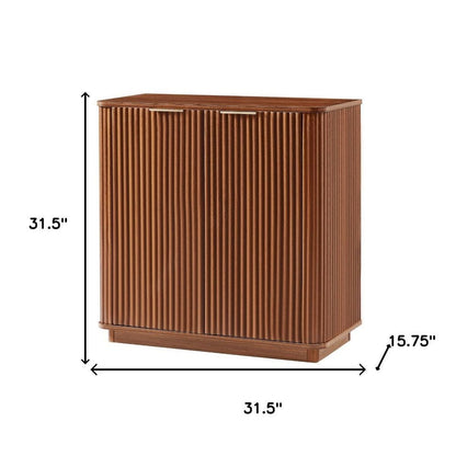 32" Brown Wood Accent Cabinet With Two Doors HomeRoots