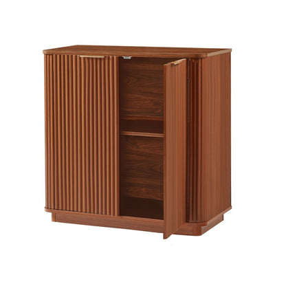 32" Brown Wood Accent Cabinet With Two Doors HomeRoots
