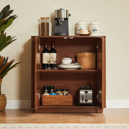 32" Brown Wood Accent Cabinet With Two Doors HomeRoots