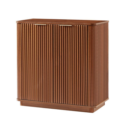 32" Brown Wood Accent Cabinet With Two Doors HomeRoots