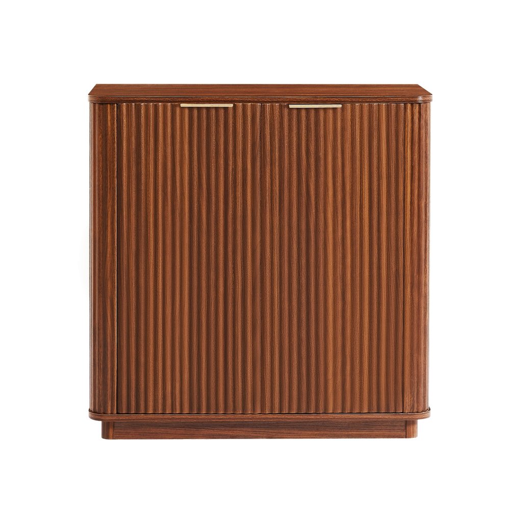 32" Brown Wood Accent Cabinet With Two Doors HomeRoots