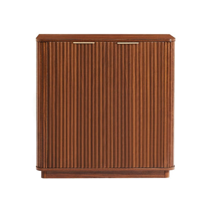 32" Brown Wood Accent Cabinet With Two Doors HomeRoots