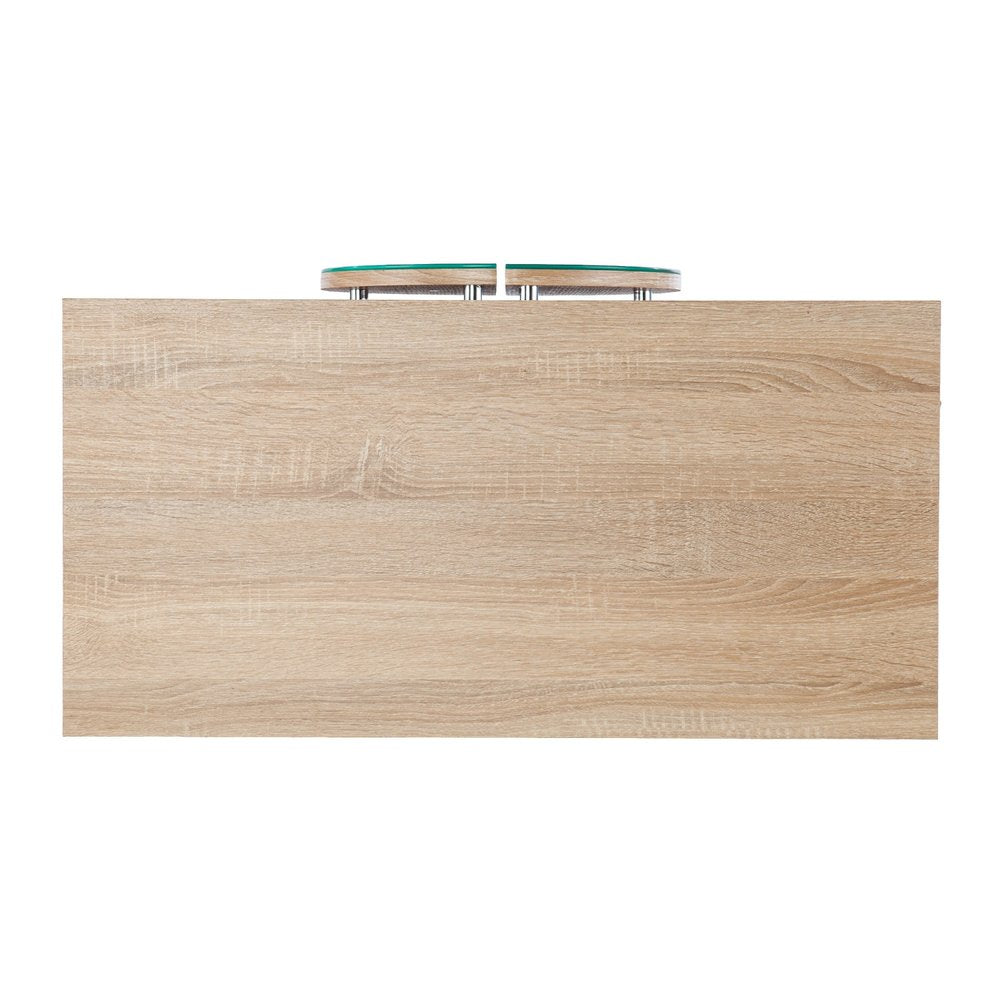 31" Brown and White Wood Accent Cabinet With Two Doors HomeRoots