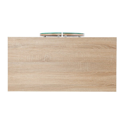 31" Brown and White Wood Accent Cabinet With Two Doors HomeRoots