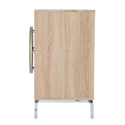 31" Brown and White Wood Accent Cabinet With Two Doors HomeRoots