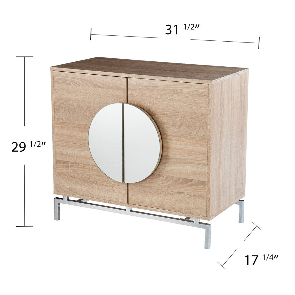 31" Brown and White Wood Accent Cabinet With Two Doors HomeRoots