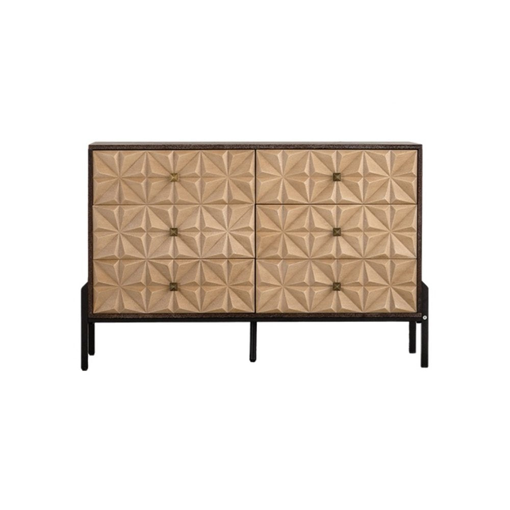 48" Gold Wood Six Drawer Sideboard HomeRoots