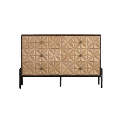 48" Gold Wood Six Drawer Sideboard HomeRoots
