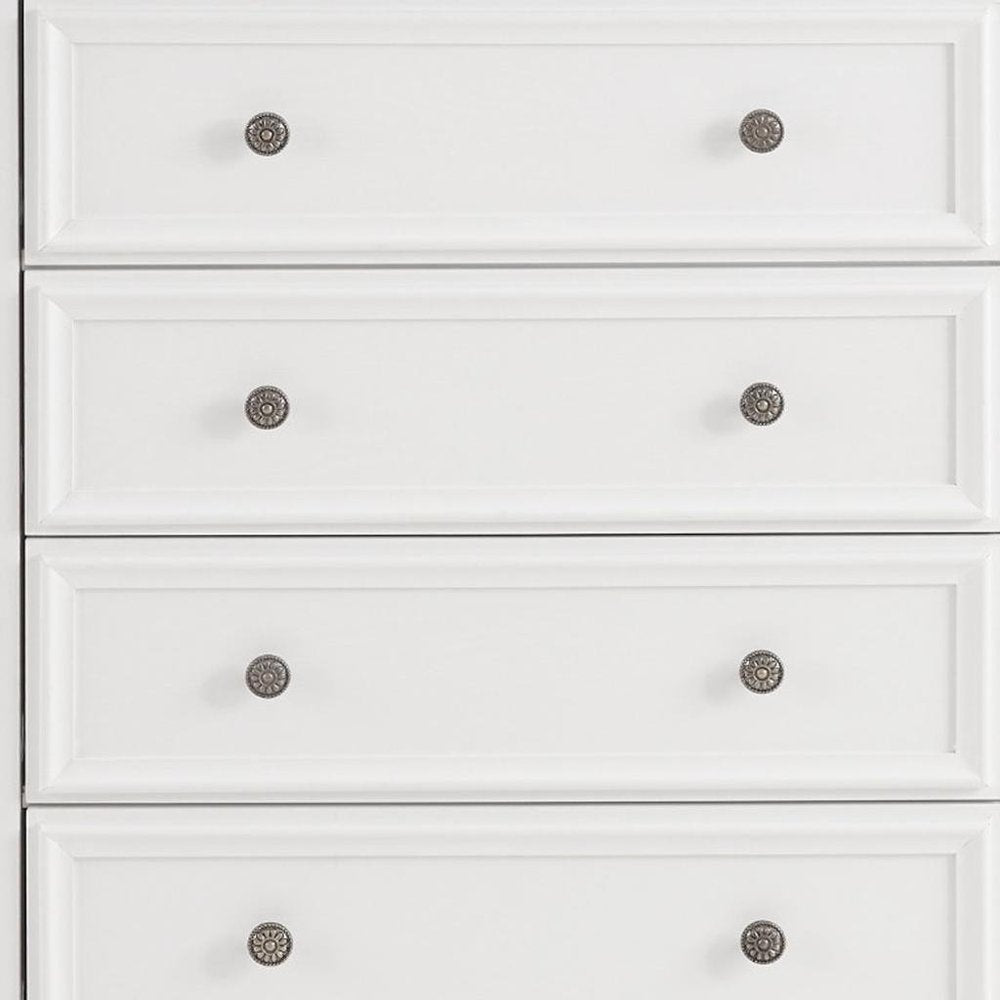 32" White Wood Accent Cabinet With Five Drawers HomeRoots
