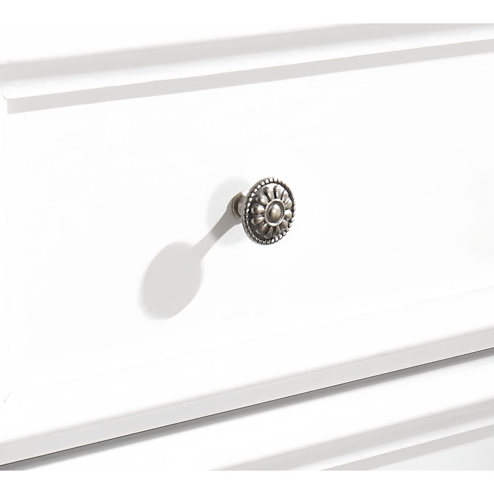 32" White Wood Accent Cabinet With Five Drawers HomeRoots