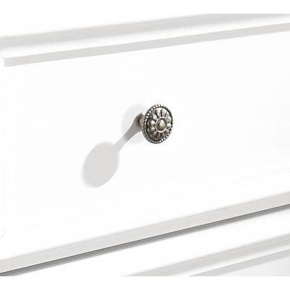 32" White Wood Accent Cabinet With Five Drawers HomeRoots