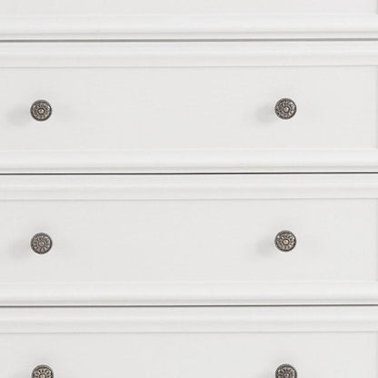 32" White Wood Accent Cabinet With Five Drawers HomeRoots