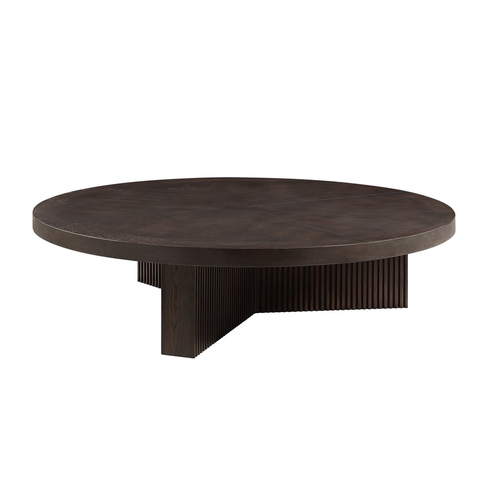 60" Espresso Wood Round Cross Legs Coffee Table HomeRoots