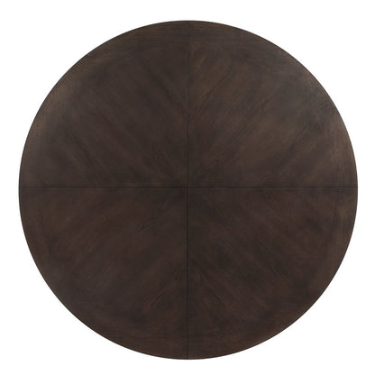 60" Espresso Wood Round Cross Legs Coffee Table HomeRoots