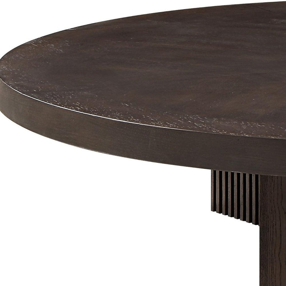 60" Espresso Wood Round Cross Legs Coffee Table HomeRoots