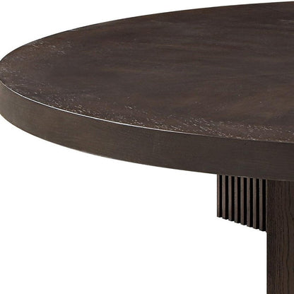 60" Espresso Wood Round Cross Legs Coffee Table HomeRoots