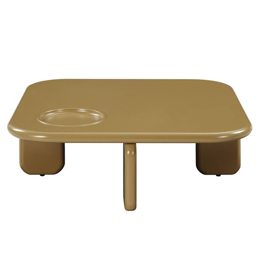 35" Golden Brown Wood Square Coffee Table